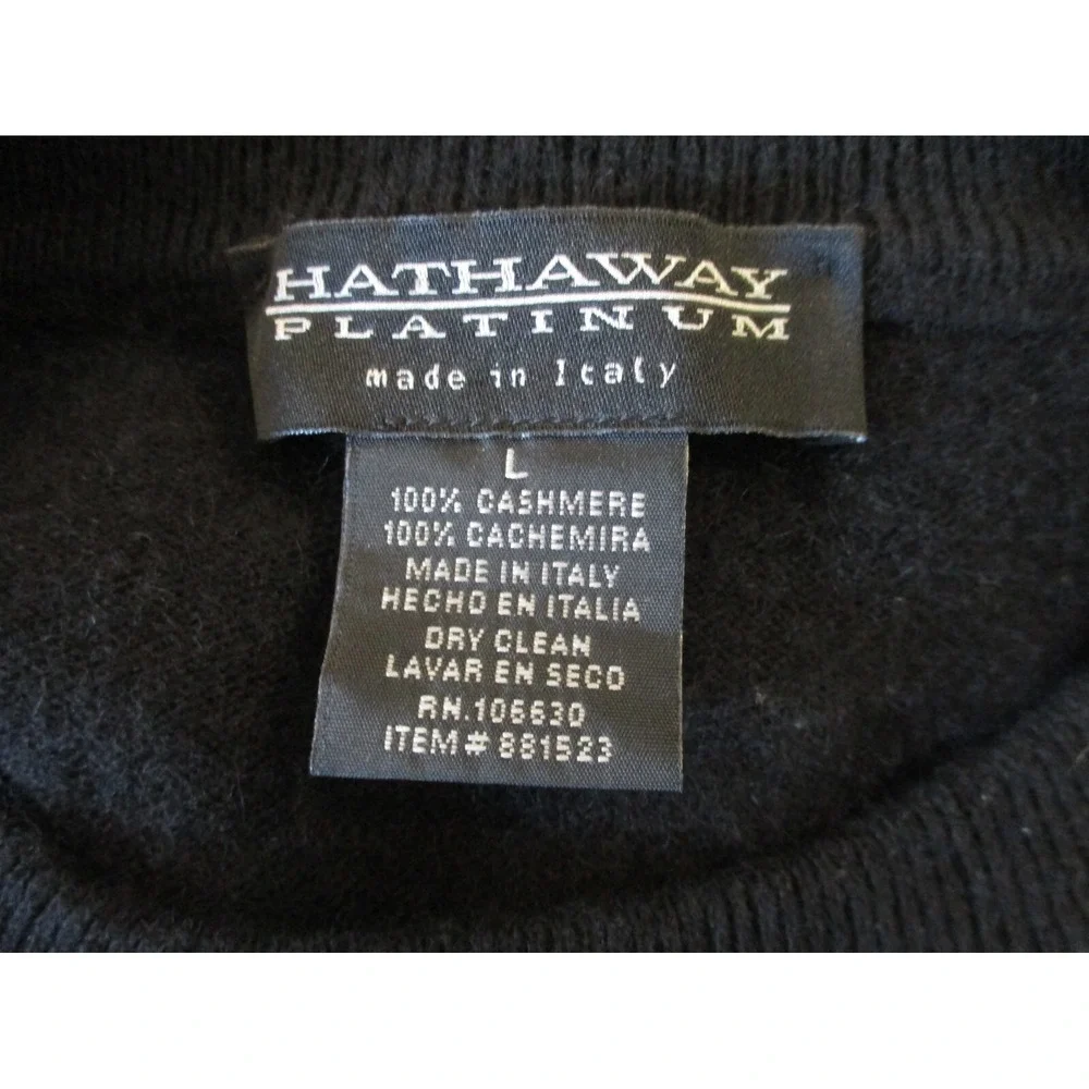 Hathaway Platinum Plaid Front Cashmere Sweater Size Large